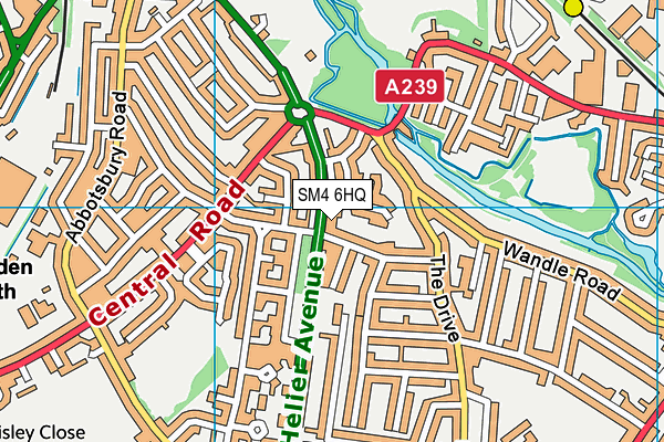 SM4 6HQ map - OS VectorMap District (Ordnance Survey)