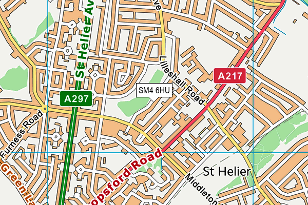 SM4 6HU map - OS VectorMap District (Ordnance Survey)