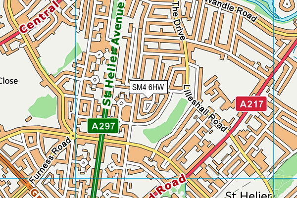 SM4 6HW map - OS VectorMap District (Ordnance Survey)