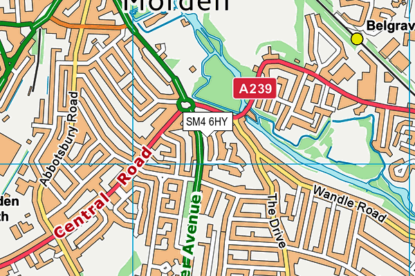 SM4 6HY map - OS VectorMap District (Ordnance Survey)