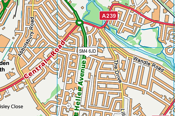 SM4 6JD map - OS VectorMap District (Ordnance Survey)