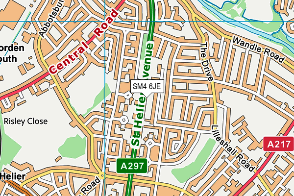 SM4 6JE map - OS VectorMap District (Ordnance Survey)