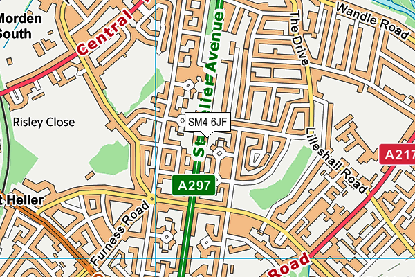 SM4 6JF map - OS VectorMap District (Ordnance Survey)