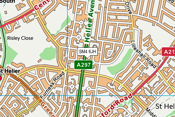 SM4 6JH map - OS VectorMap District (Ordnance Survey)