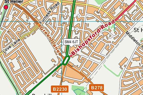 SM4 6JT map - OS VectorMap District (Ordnance Survey)