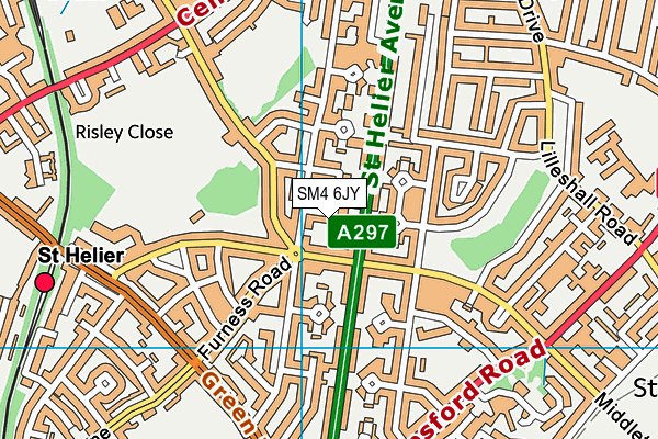 SM4 6JY map - OS VectorMap District (Ordnance Survey)