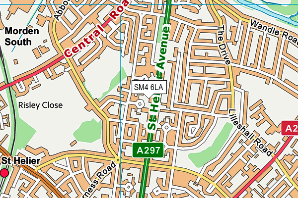 SM4 6LA map - OS VectorMap District (Ordnance Survey)