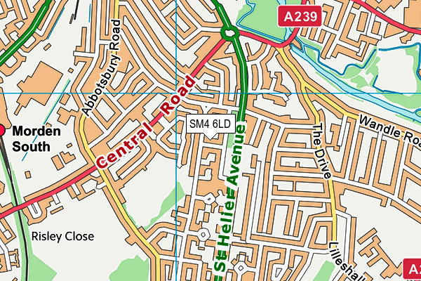 SM4 6LD map - OS VectorMap District (Ordnance Survey)