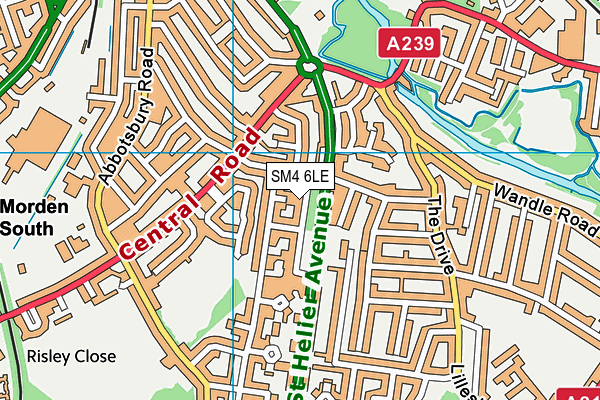 SM4 6LE map - OS VectorMap District (Ordnance Survey)