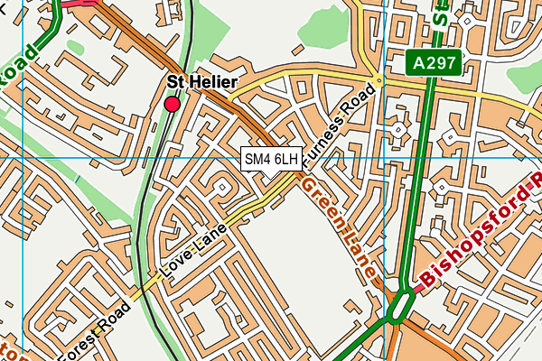 SM4 6LH map - OS VectorMap District (Ordnance Survey)