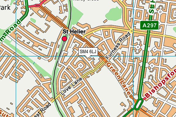 SM4 6LJ map - OS VectorMap District (Ordnance Survey)