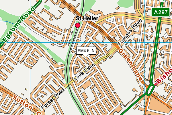 SM4 6LN map - OS VectorMap District (Ordnance Survey)