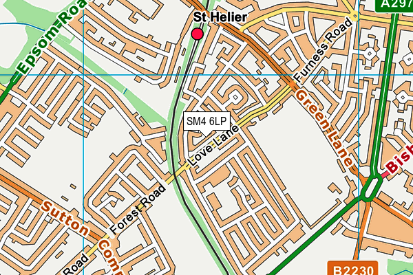 SM4 6LP map - OS VectorMap District (Ordnance Survey)