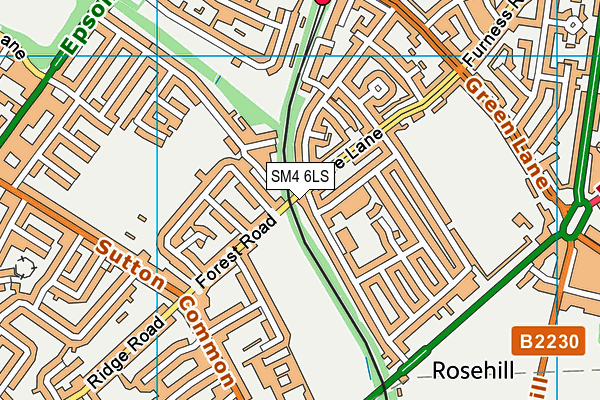 SM4 6LS map - OS VectorMap District (Ordnance Survey)