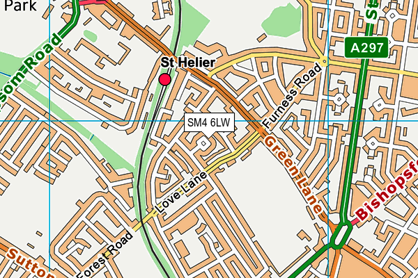 SM4 6LW map - OS VectorMap District (Ordnance Survey)