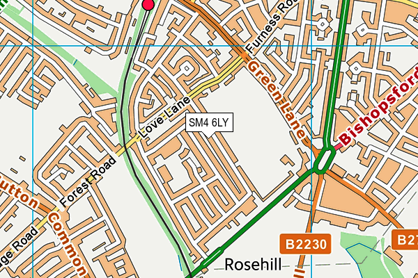 SM4 6LY map - OS VectorMap District (Ordnance Survey)