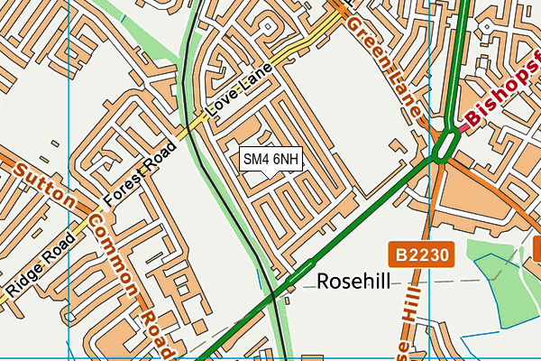 SM4 6NH map - OS VectorMap District (Ordnance Survey)