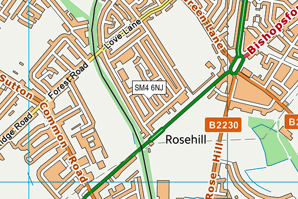 SM4 6NJ map - OS VectorMap District (Ordnance Survey)