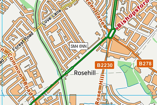 SM4 6NN map - OS VectorMap District (Ordnance Survey)