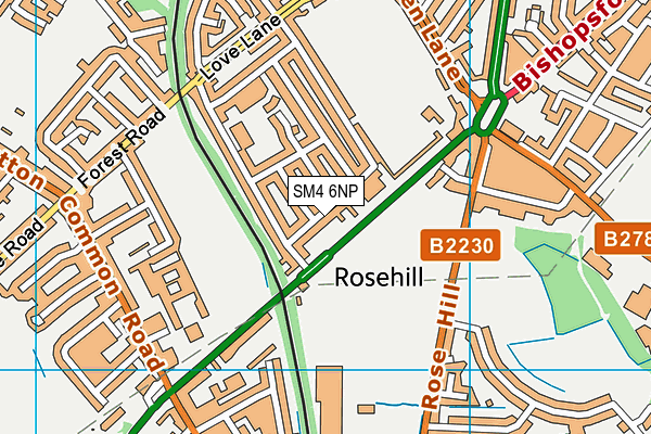 SM4 6NP map - OS VectorMap District (Ordnance Survey)