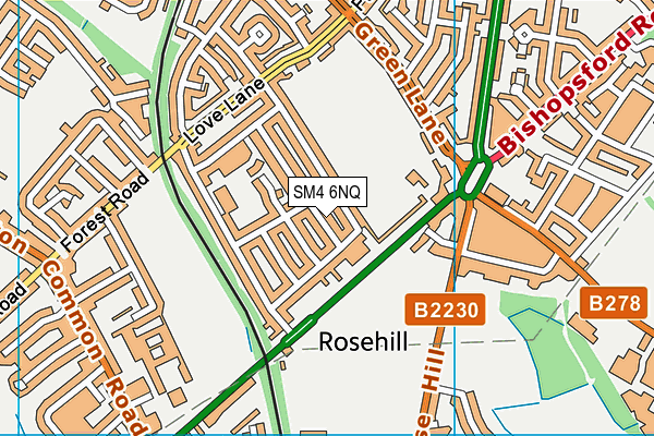 SM4 6NQ map - OS VectorMap District (Ordnance Survey)