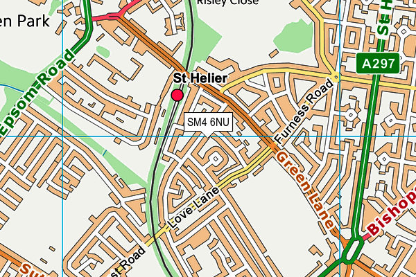 SM4 6NU map - OS VectorMap District (Ordnance Survey)