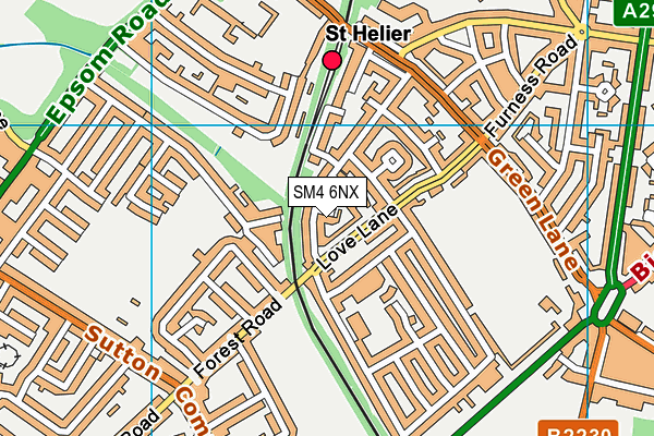 SM4 6NX map - OS VectorMap District (Ordnance Survey)