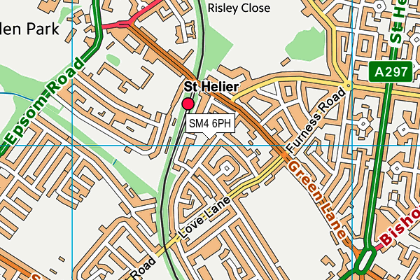 SM4 6PH map - OS VectorMap District (Ordnance Survey)