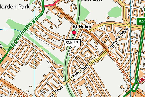 SM4 6PJ map - OS VectorMap District (Ordnance Survey)