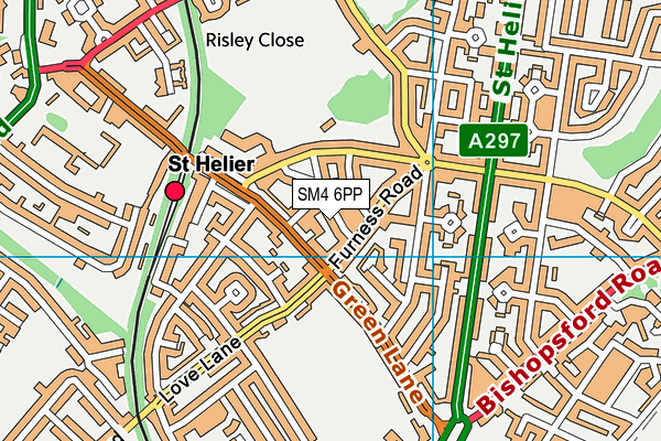 SM4 6PP map - OS VectorMap District (Ordnance Survey)