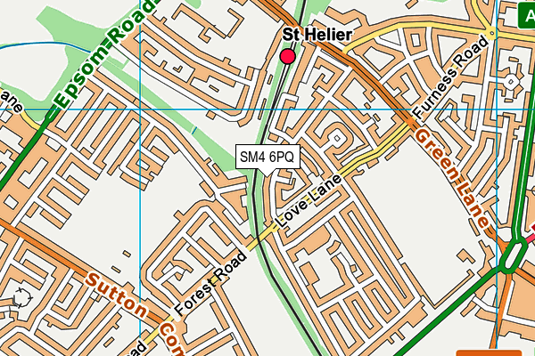 SM4 6PQ map - OS VectorMap District (Ordnance Survey)