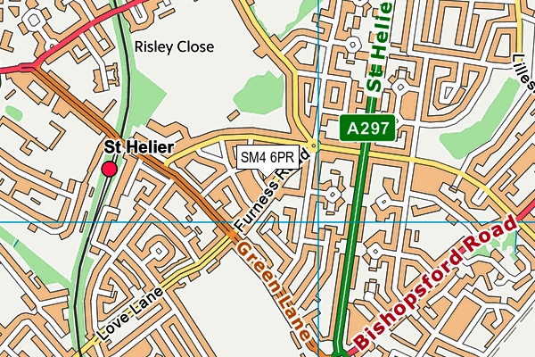 SM4 6PR map - OS VectorMap District (Ordnance Survey)