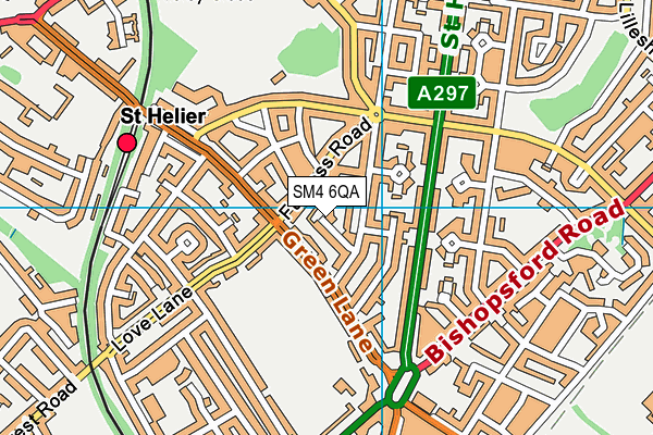 SM4 6QA map - OS VectorMap District (Ordnance Survey)