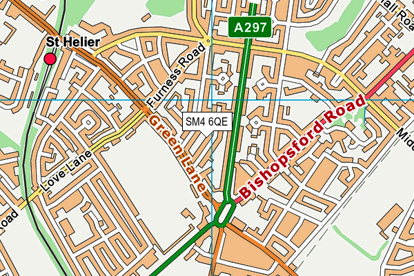 SM4 6QE map - OS VectorMap District (Ordnance Survey)