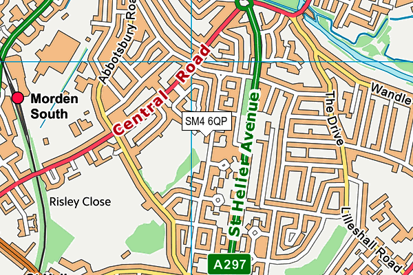 SM4 6QP map - OS VectorMap District (Ordnance Survey)