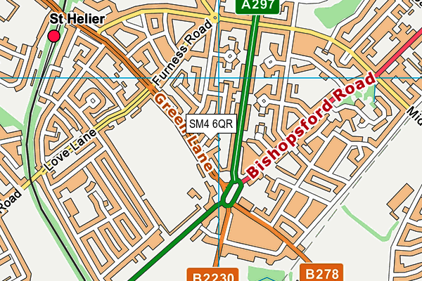 SM4 6QR map - OS VectorMap District (Ordnance Survey)