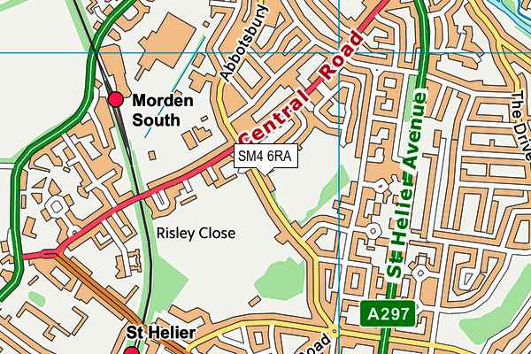 Morden Recreation Ground map (SM4 6RA) - OS VectorMap District (Ordnance Survey)