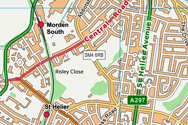 SM4 6RB map - OS VectorMap District (Ordnance Survey)