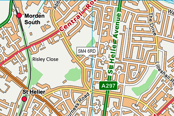 SM4 6RD map - OS VectorMap District (Ordnance Survey)