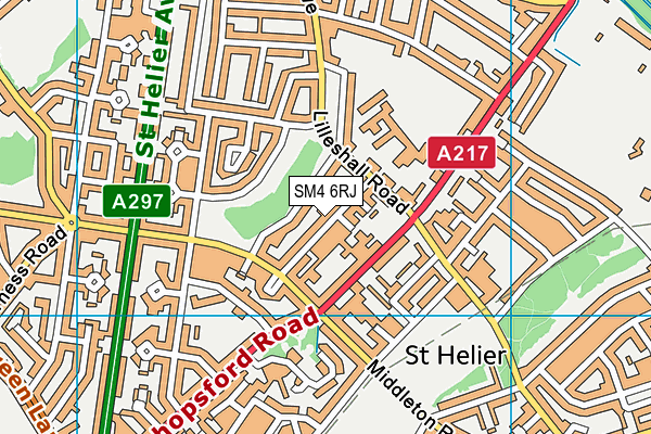 SM4 6RJ map - OS VectorMap District (Ordnance Survey)