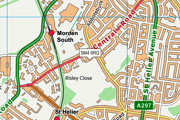 SM4 6RQ map - OS VectorMap District (Ordnance Survey)