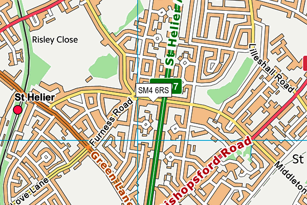 SM4 6RS map - OS VectorMap District (Ordnance Survey)