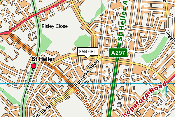 SM4 6RT map - OS VectorMap District (Ordnance Survey)