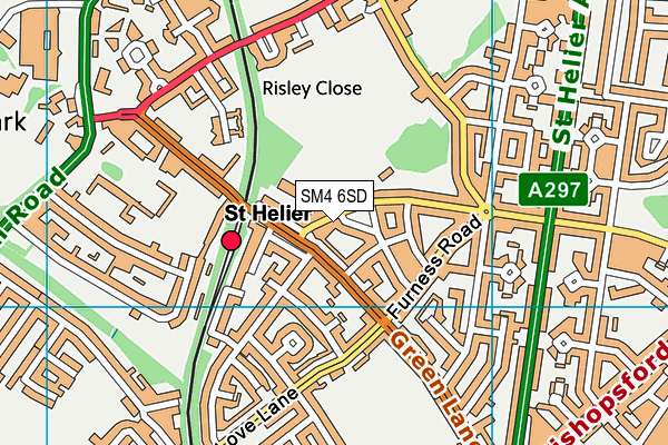 SM4 6SD map - OS VectorMap District (Ordnance Survey)