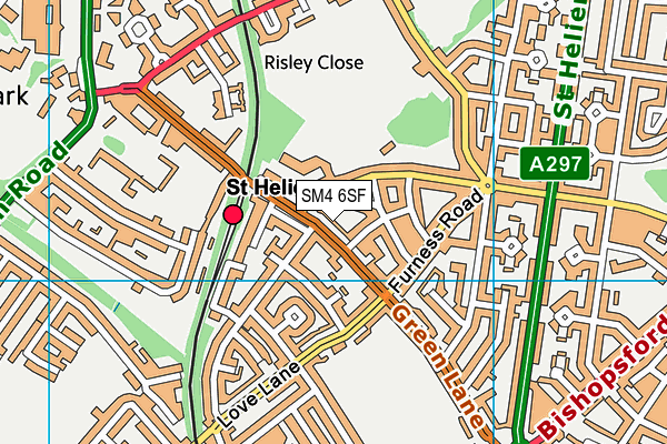 SM4 6SF map - OS VectorMap District (Ordnance Survey)