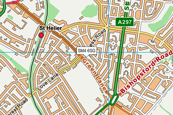 SM4 6SG map - OS VectorMap District (Ordnance Survey)