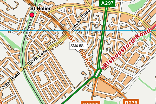 SM4 6SL map - OS VectorMap District (Ordnance Survey)