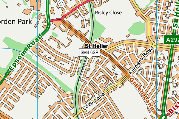 SM4 6SP map - OS VectorMap District (Ordnance Survey)