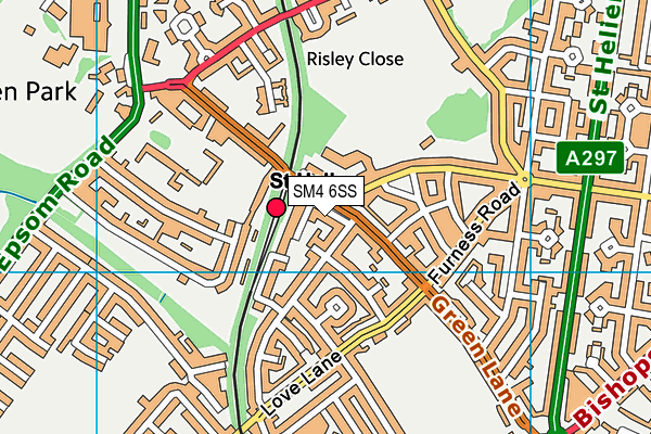 SM4 6SS map - OS VectorMap District (Ordnance Survey)