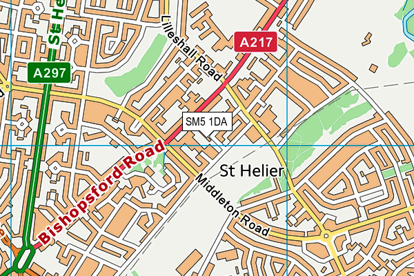 SM5 1DA map - OS VectorMap District (Ordnance Survey)